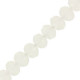 Faceted glass rondelle beads 4x3mm White pearl shine coating